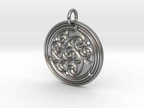 Norse Motif Round Medallion (for bronze steel) in Natural Silver