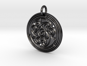Norse Motif Round Medallion (for bronze steel) in Polished and Bronzed Black Steel