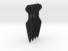 Ninja  X4 Kunai Knives 002F in Black Natural Versatile Plastic
