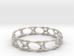 Garden Bangle in Rhodium Plated Brass