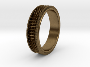 Ø0.666 inch/Ø16.92 Mm Detailed Ring in Natural Bronze