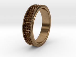 Ø0.666 inch/Ø16.92 Mm Detailed Ring in Natural Brass