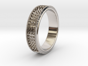 Ø0.666 inch/Ø16.92 Mm Detailed Ring in Platinum