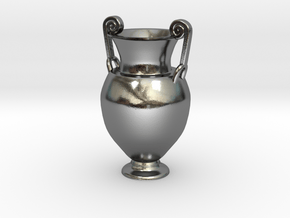 greek vase pendant in Polished Silver