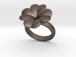 Lucky Ring 23 - Italian Size 23 in Polished Bronzed Silver Steel