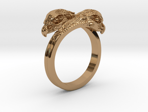 Ring double Eagles // Size US 10 3/4 in Polished Brass