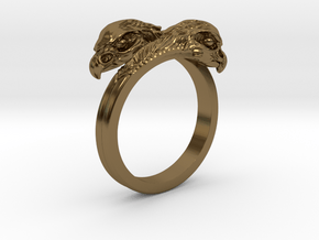Ring double Eagles // Size US 10 3/4 in Polished Bronze