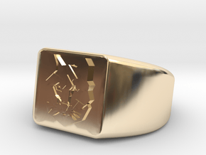 Geometric Wolf Ring in 14k Gold Plated Brass