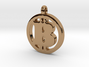 Bitcoin Pendant in Polished Brass