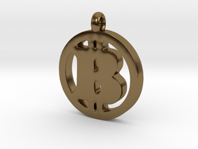 Bitcoin Pendant in Polished Bronze