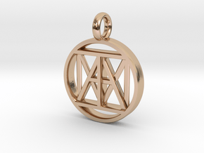 United "I AM" 3D Pendant 30mmx5mm in 14k Rose Gold