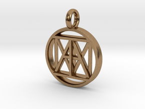 United "I AM" 3D Pendant 30mmx5mm in Natural Brass