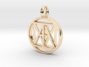 United "I AM" 3D Pendant 30mmx5mm in 14k Gold Plated Brass