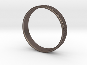 Ø0.768 inch Ø19.51 Corrugated Ring in Polished Bronzed Silver Steel