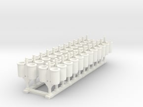 Trashbin 01. HO Scale (1:87) in White Processed Versatile Plastic