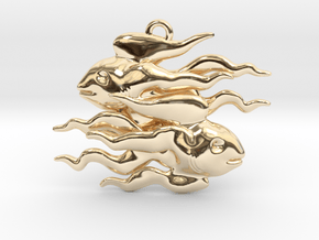 Pisces Pendant in 14k Gold Plated Brass
