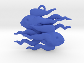 Pisces Pendant in Blue Processed Versatile Plastic