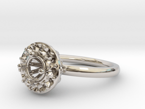 AB01 Halo in Rhodium Plated Brass