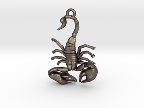 Scorpio Pendant in Polished Bronzed Silver Steel