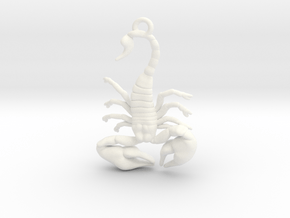 Scorpio Pendant in White Processed Versatile Plastic