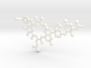 Oxytocin Love Chemical Key Chain in White Processed Versatile Plastic