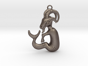 Capricorn Pendant in Polished Bronzed Silver Steel