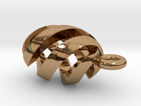Spiral Spheroid Pendant in Polished Brass