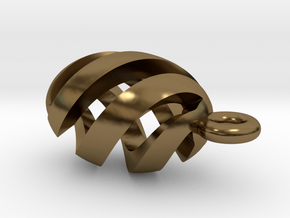 Spiral Spheroid Pendant in Polished Bronze