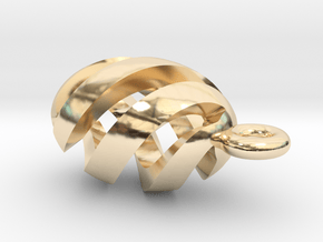 Spiral Spheroid Pendant in 14k Gold Plated Brass