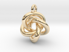 Quadrefoil Knot Pendant in 14k Gold Plated Brass