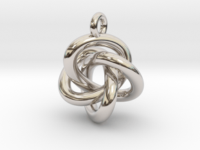 Quadrefoil Knot Pendant in Rhodium Plated Brass