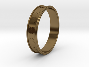 Ø0.781 inch/Ø19.84 Mm Clover Ring in Polished Bronze