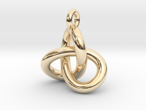 Trefoil Knot Pendant in 14k Gold Plated Brass