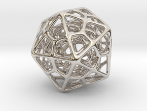 Double Icosahedron Silver in Rhodium Plated Brass