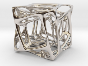 Duality Cube Silver in Rhodium Plated Brass