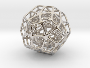 Double Dodecahedron Silver in Rhodium Plated Brass