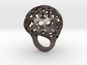 Orbit ring in Polished Bronzed Silver Steel