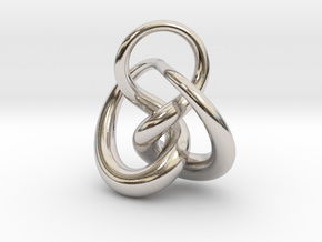 Knot F in Rhodium Plated Brass