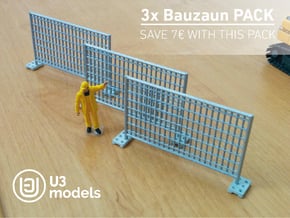 3X Pack 1:50 Bauzaun / Construction fence in White Natural Versatile Plastic