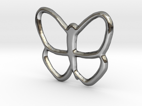 Butterfly Pendant - 22mm in Fine Detail Polished Silver