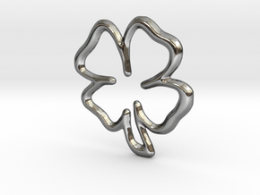Lucky Clover Pendant - 22mm in Fine Detail Polished Silver