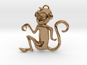 Monkey Eastern Zodiac Pendant in Polished Brass