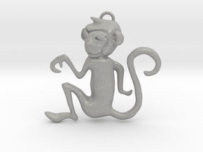 Monkey Eastern Zodiac Pendant in Aluminum