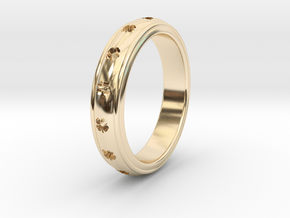 Ø0.788 inch/Ø20.02 Mm Clover Ring in 14K Yellow Gold