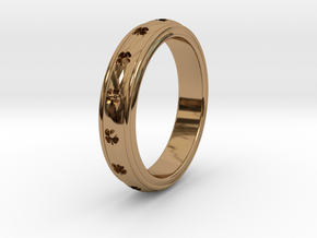 Ø0.788 inch/Ø20.02 Mm Clover Ring in Polished Brass