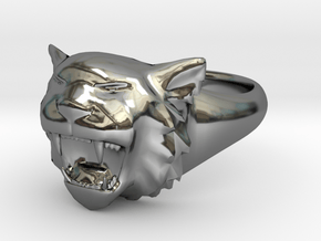 Awesome Tiger Ring Size11 in Fine Detail Polished Silver