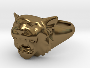 Awesome Tiger Ring Size11 in Polished Bronze