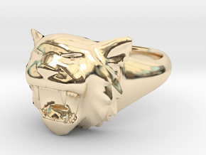 Awesome Tiger Ring Size10 in 14k Gold Plated Brass