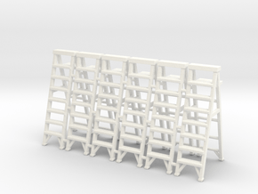 Stepladder 02. 1:64 scale in White Processed Versatile Plastic