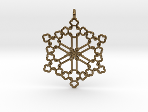 The Snowflake Cross in Polished Bronze